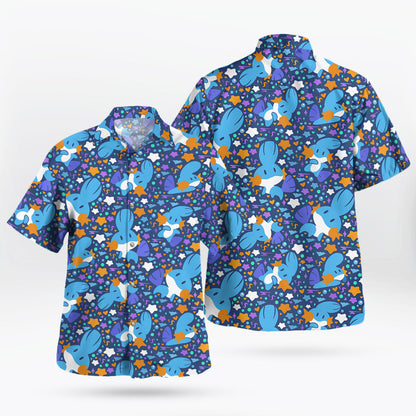 Blue Water Creature Aloha Pattern Hawaiian Shirt