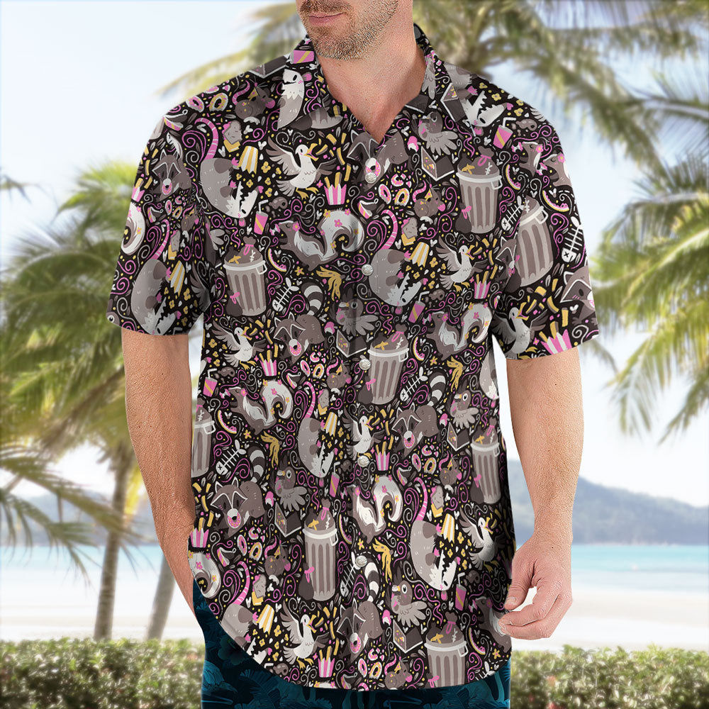 Trash Mammals Hawaiian Shirt Raccoon, Skunk, Opossum Vibes