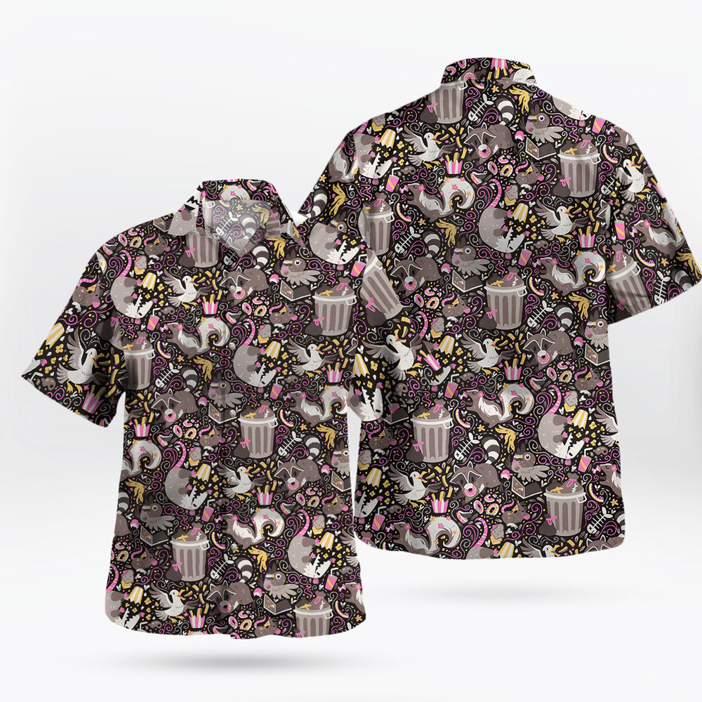 Trash Mammals Hawaiian Shirt Raccoon, Skunk, Opossum Vibes
