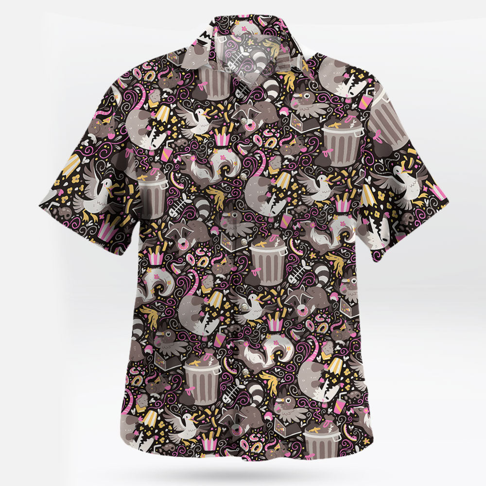 Trash Mammals Hawaiian Shirt Raccoon, Skunk, Opossum Vibes
