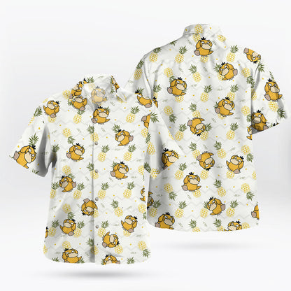 Cute Yellow Duck Pineapple Pattern Hawaiian Shirt