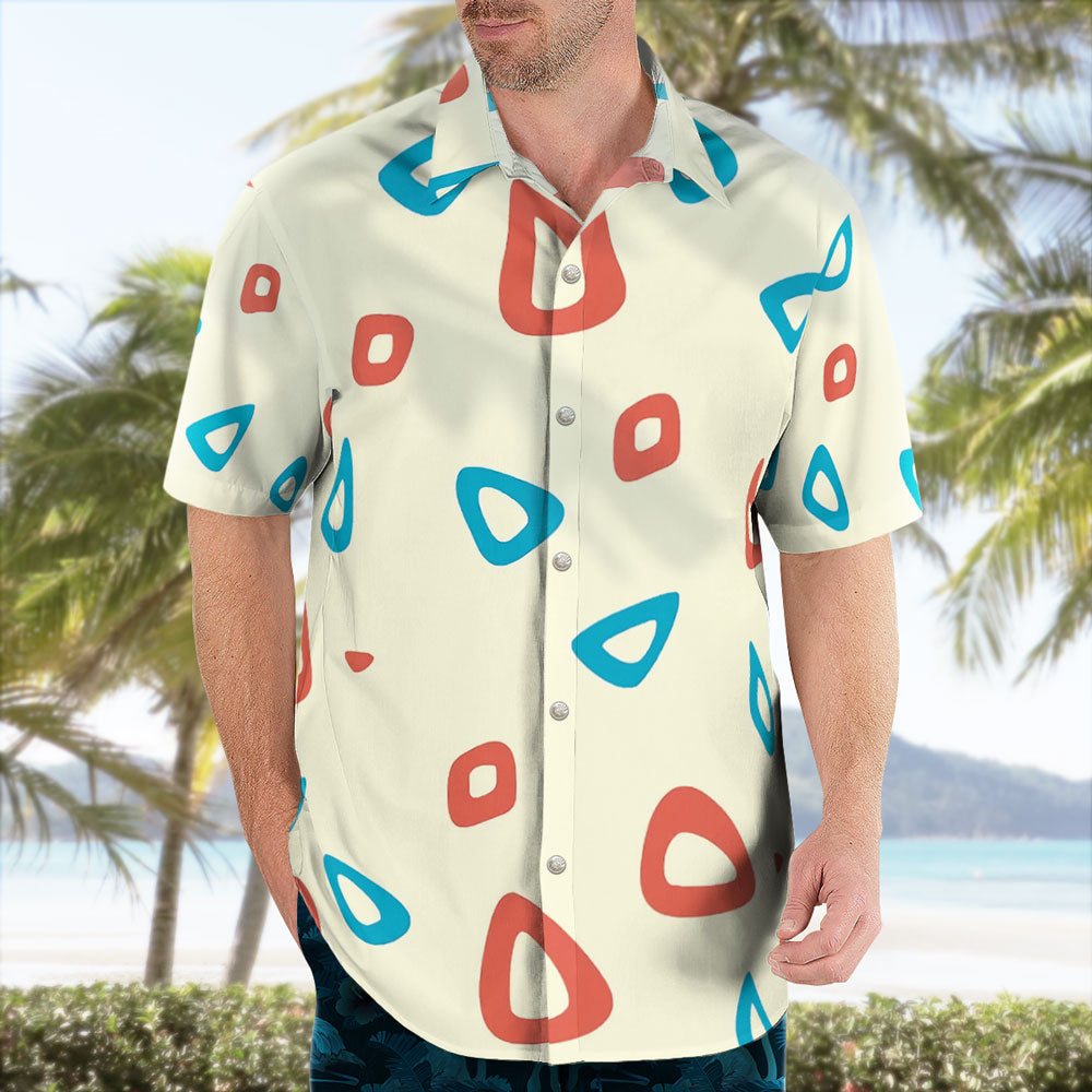 Cute Egg Pattern Button-Up Hawaiian Shirt
