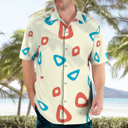 Cute Egg Pattern Button-Up Hawaiian Shirt