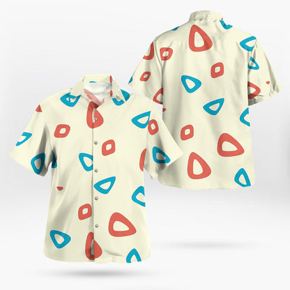 Cute Egg Pattern Button-Up Hawaiian Shirt