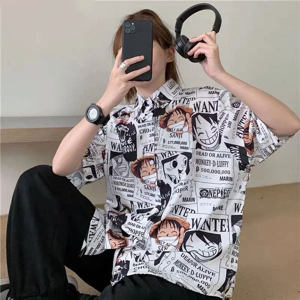 ONE PIECE Luffy Wanted Men and Women Hawaiian Shirt
