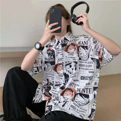 ONE PIECE Luffy Wanted Men and Women Hawaiian Shirt