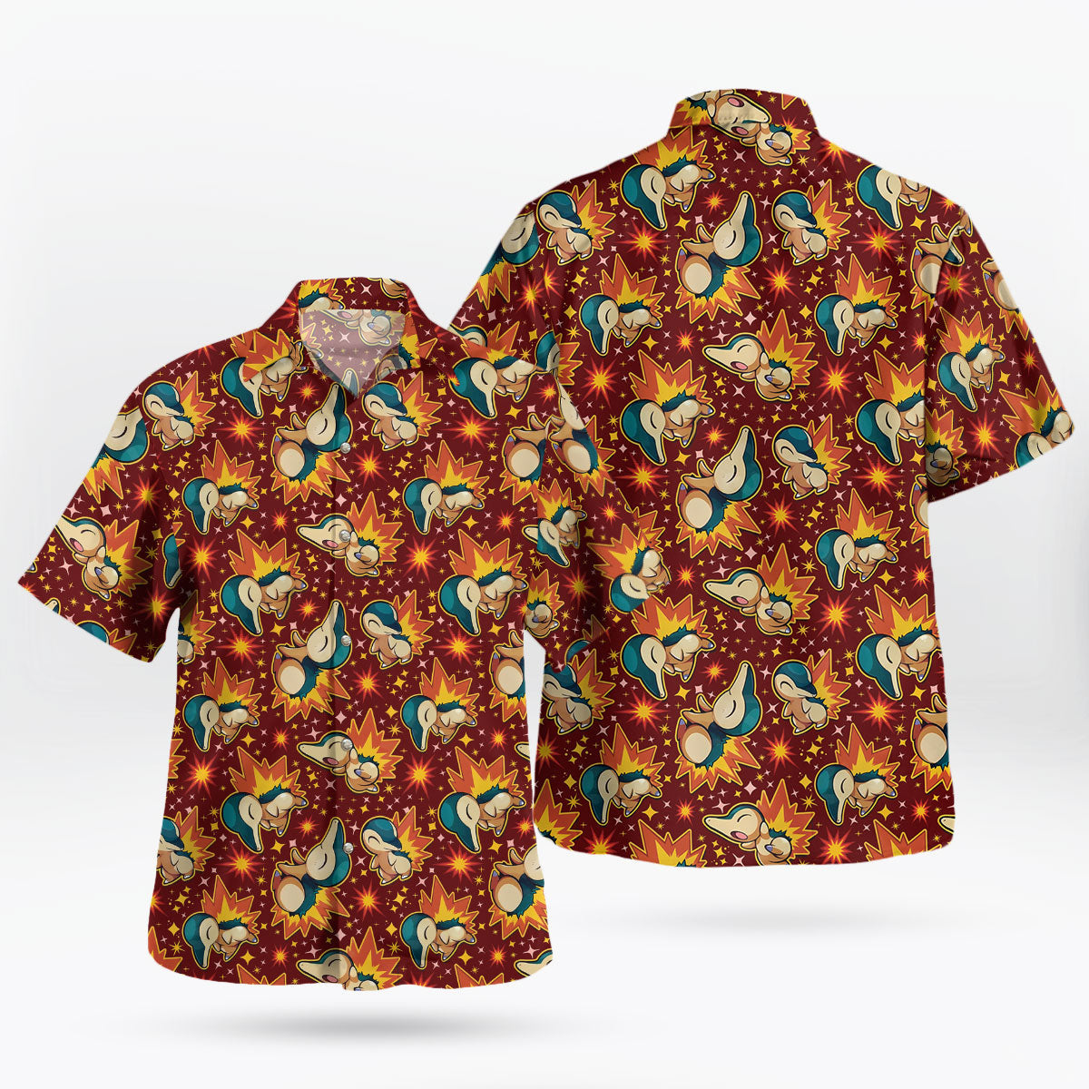 Fire Creature Pattern Hawaiian Shirt