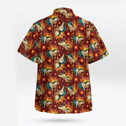 Fire Creature Pattern Hawaiian Shirt