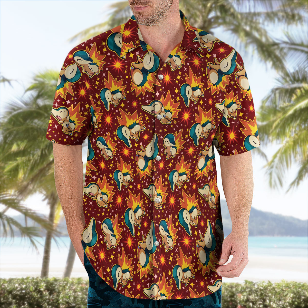 Fire Creature Pattern Hawaiian Shirt