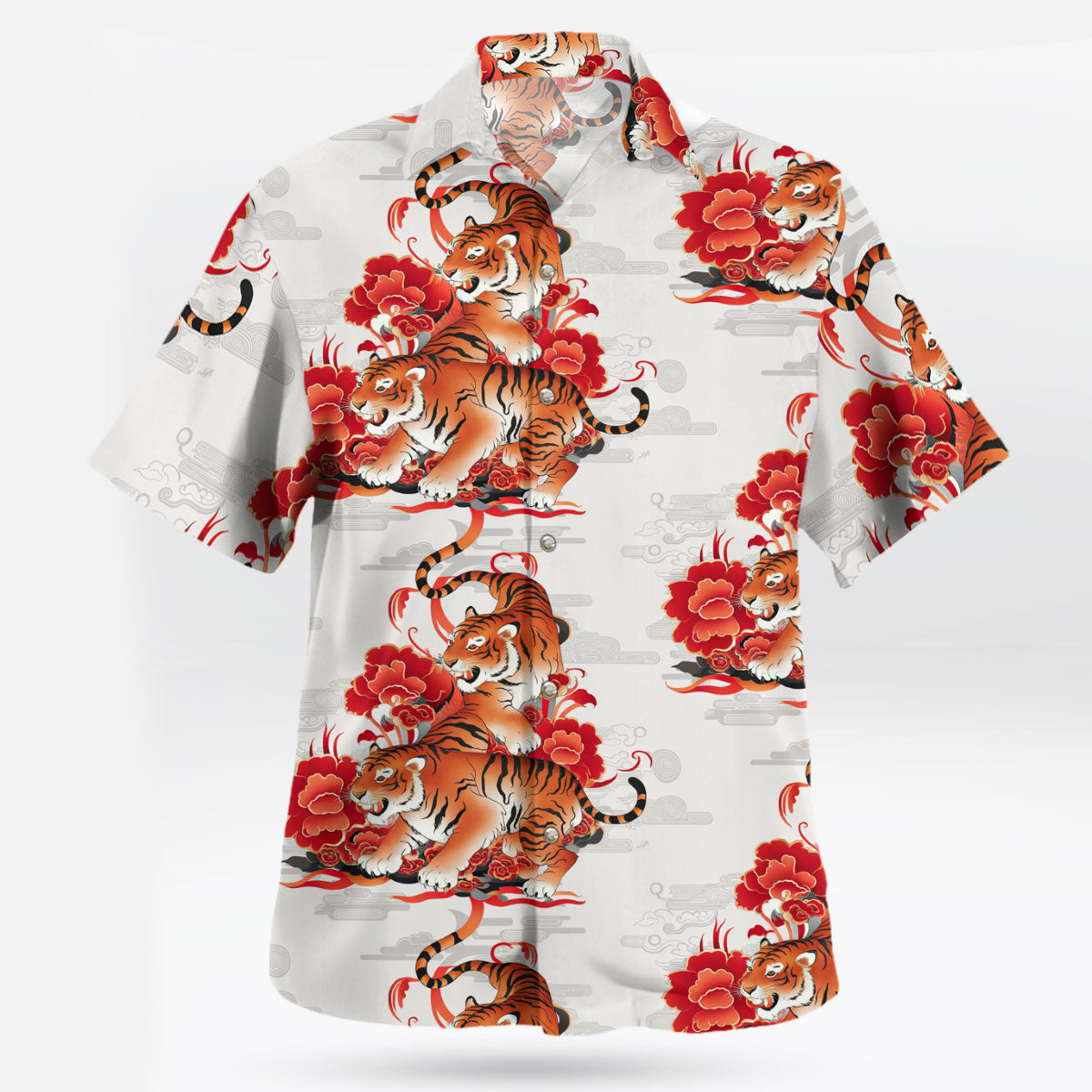 Tiger Pattern Hawaiian Shirt Bold Jungle Style Aloha Wear