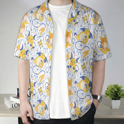 Kawaii Electric Pattern Anime Hawaiian Shirt