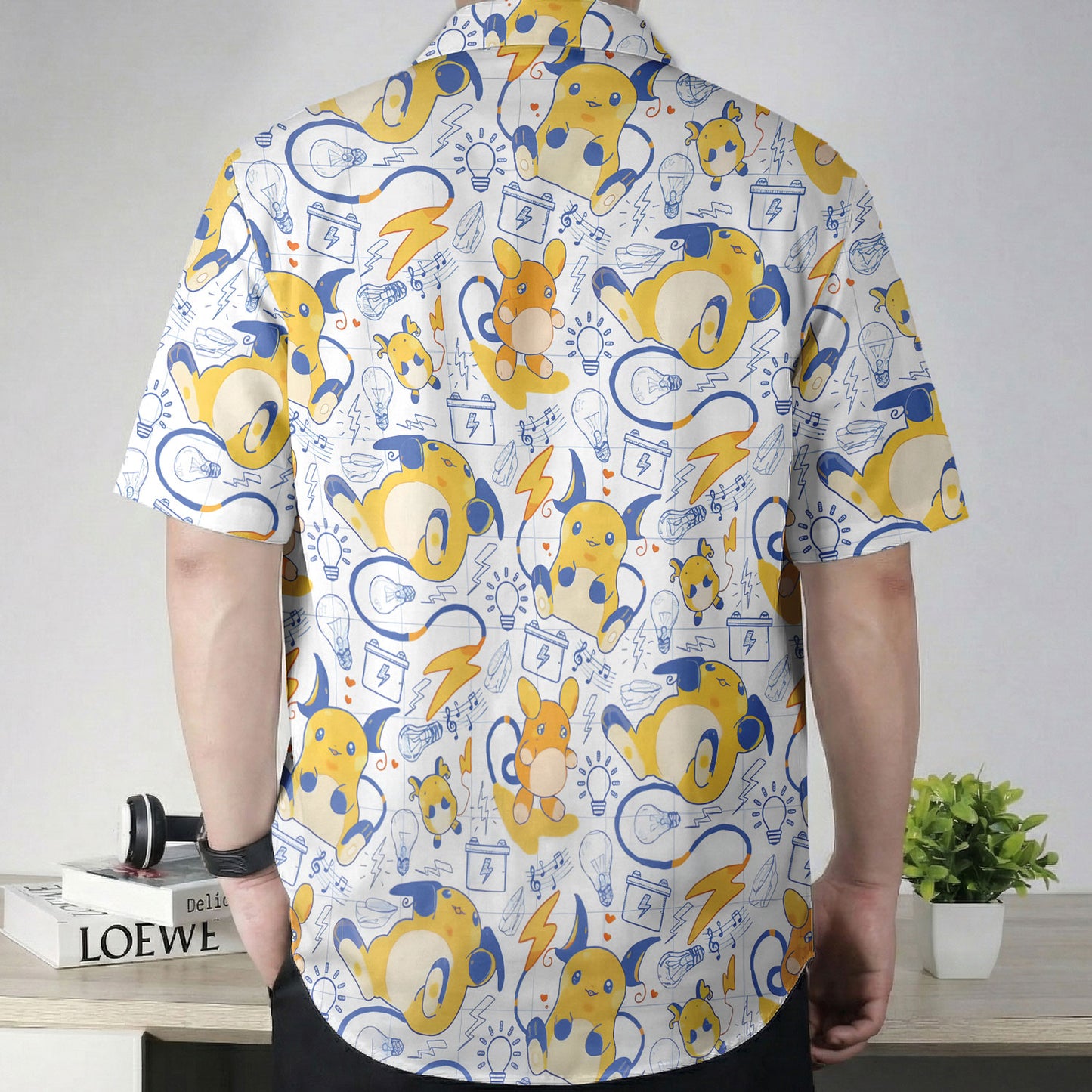 Kawaii Electric Pattern Anime Hawaiian Shirt