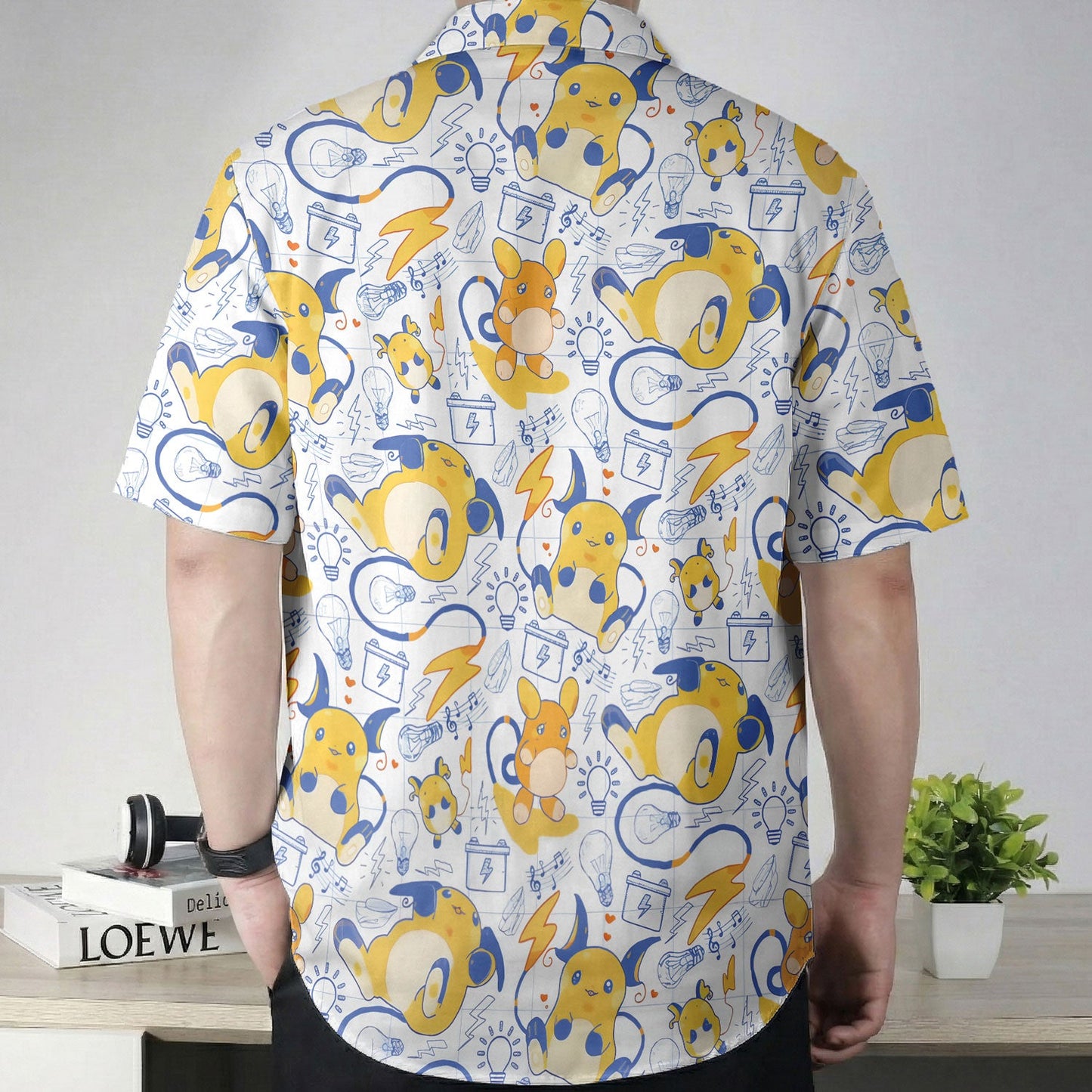 Kawaii Electric Pattern Anime Hawaiian Shirt