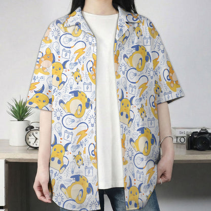 Kawaii Electric Pattern Anime Hawaiian Shirt