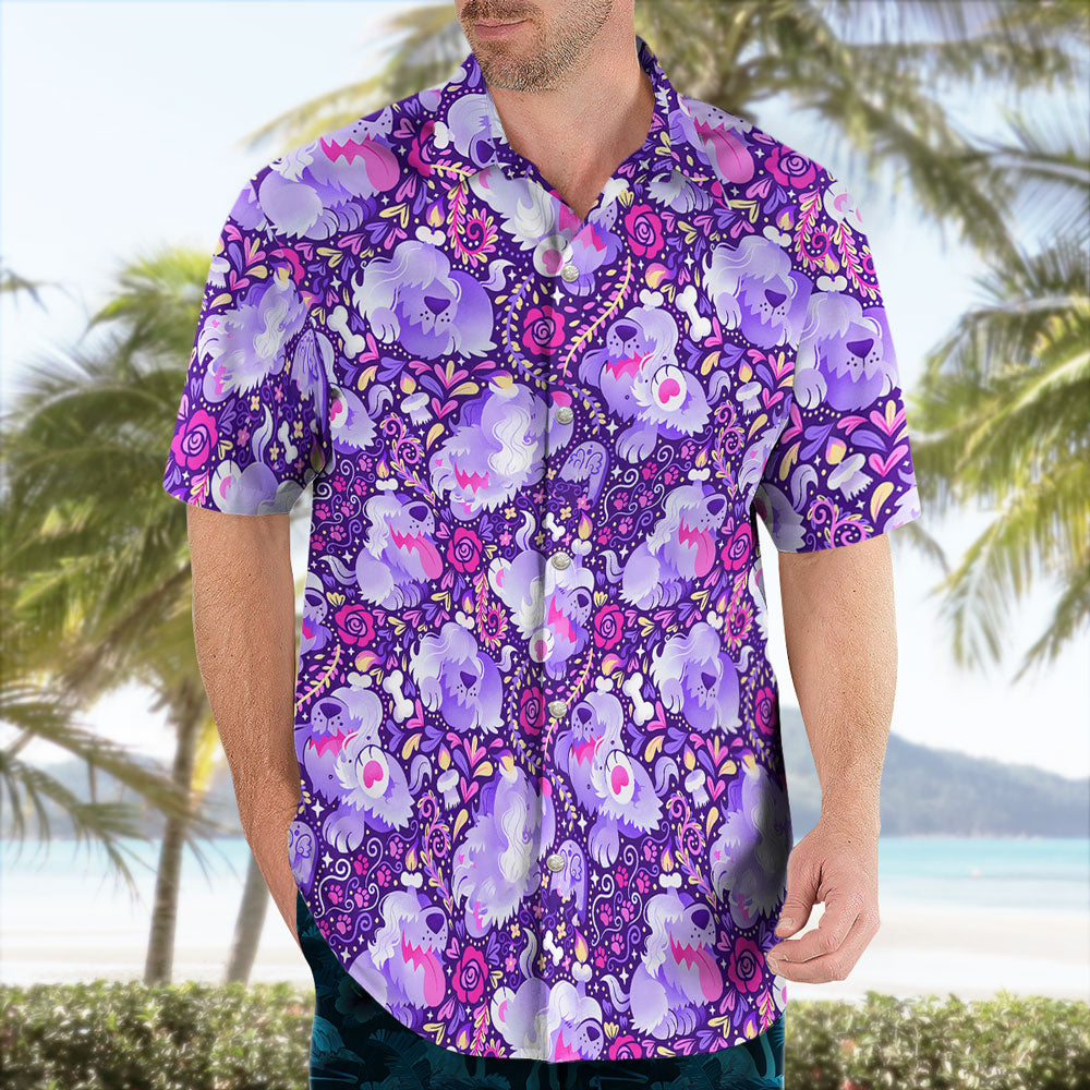 Purple Spooky Pattern Hawaiian Shirt Stylish Summer Look