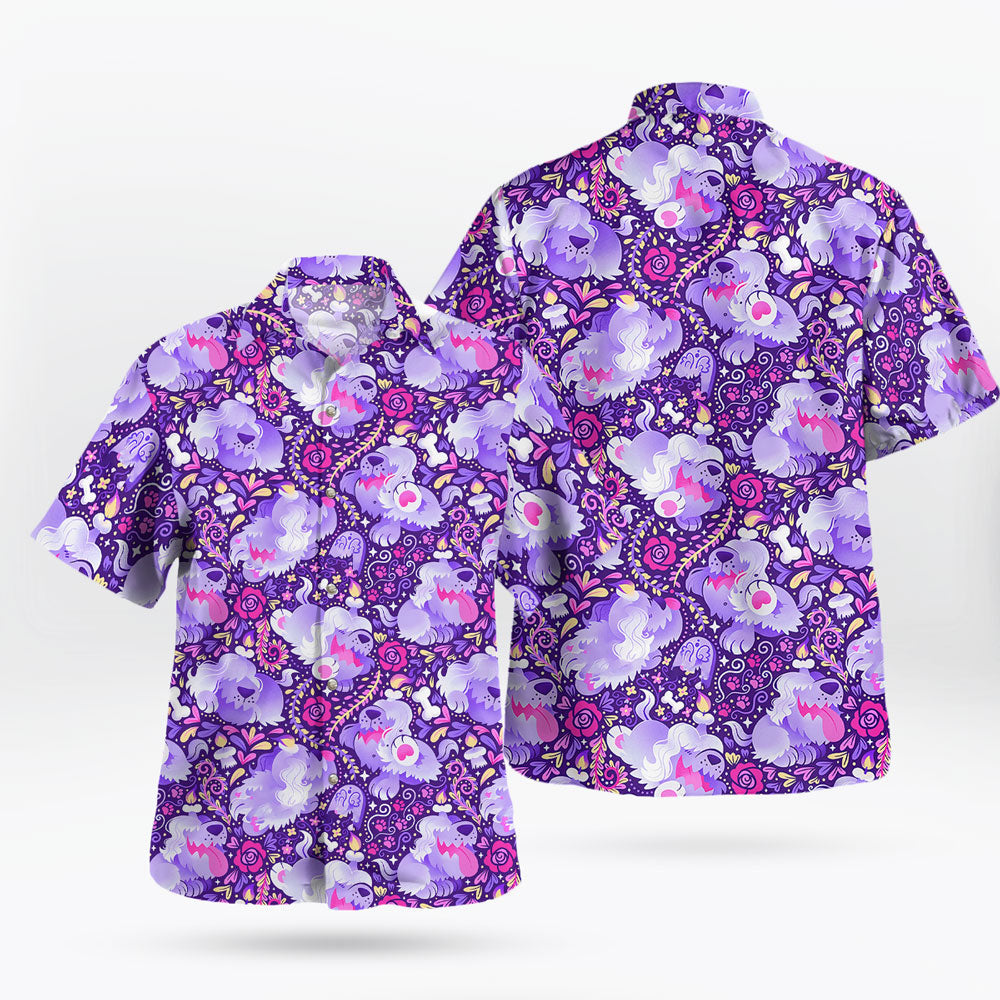 Purple Spooky Pattern Hawaiian Shirt Stylish Summer Look