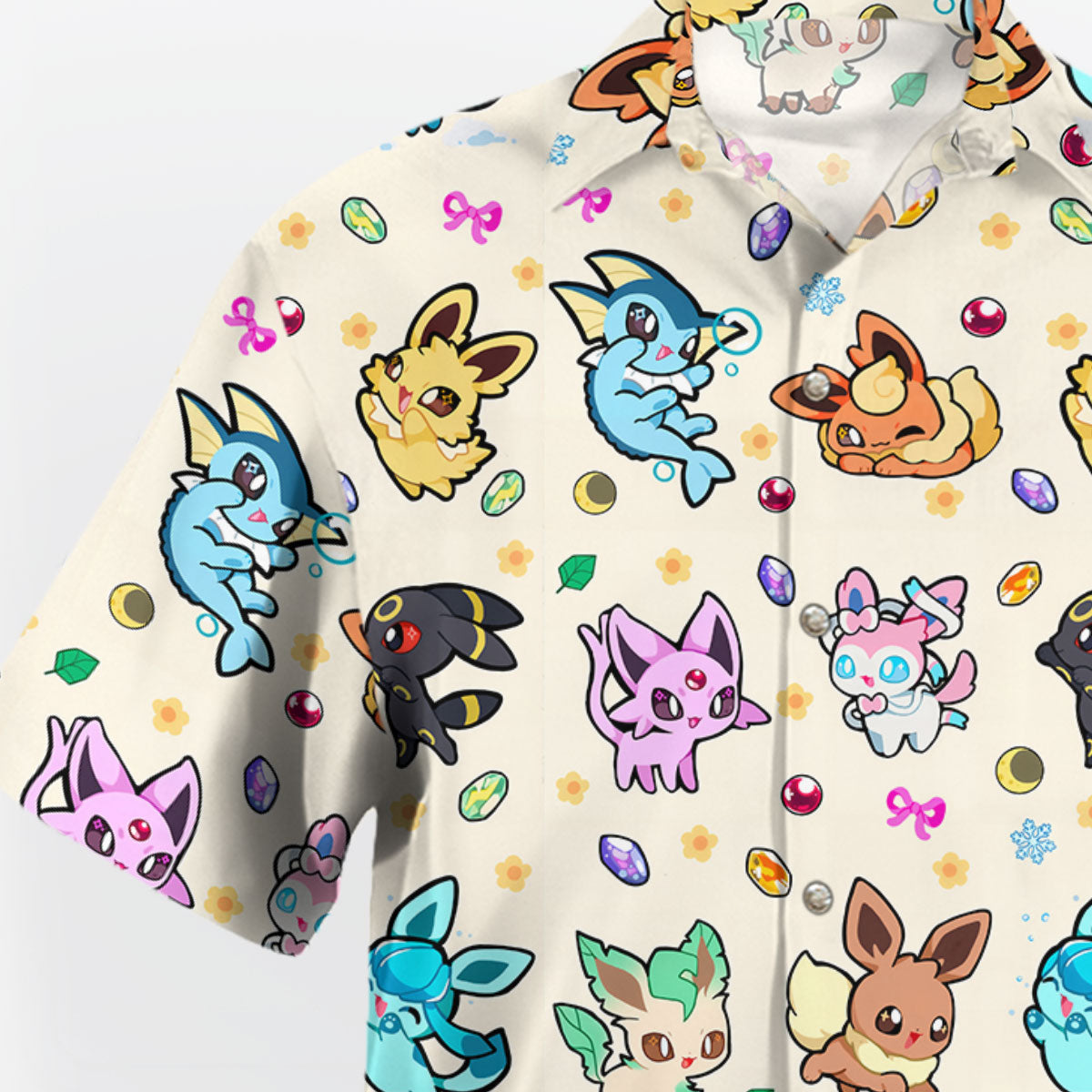 Cute Evolution Pattern Anime Hawaiian Shirt