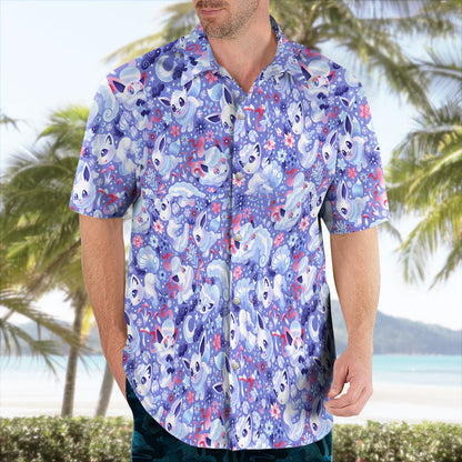 Chill And Cute Snow Fox Aloha Hawaiian Shirt