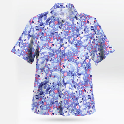 Alolan Vulpix Aloha Anime Hawaiian Shirt Chill and Cute