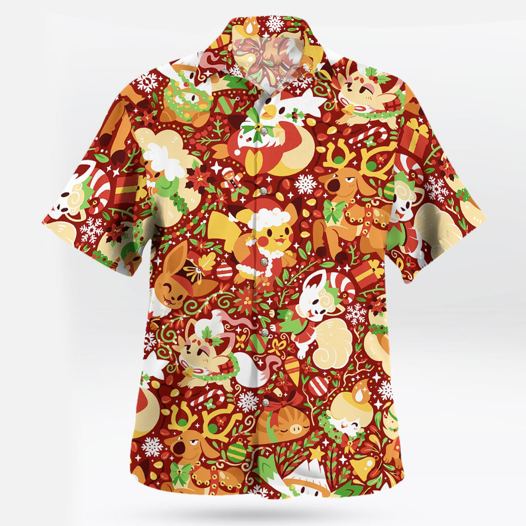 Pokemon Christmas Hawaiian Shirt Festive Tropical Style