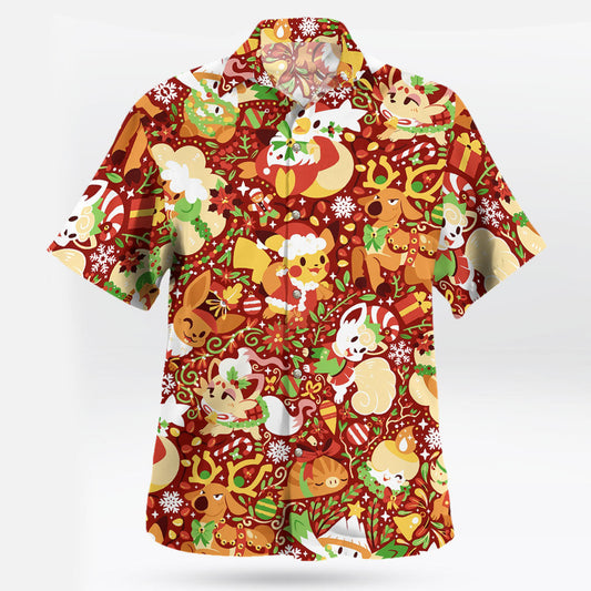 Pokemon Christmas Hawaiian Shirt Festive Tropical Style