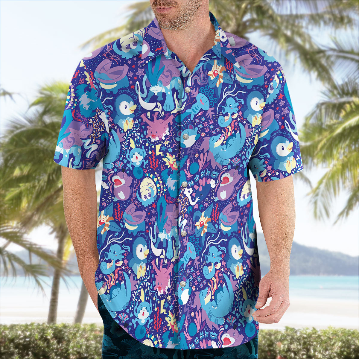Water Type Sea Breeze Aloha Pattern Hawaiian Shirt
