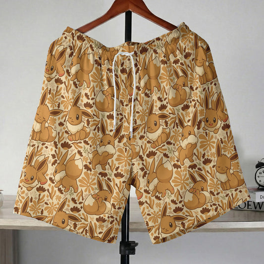 Pokémon Eevee Cute Brown Vintage Swim Shorts
