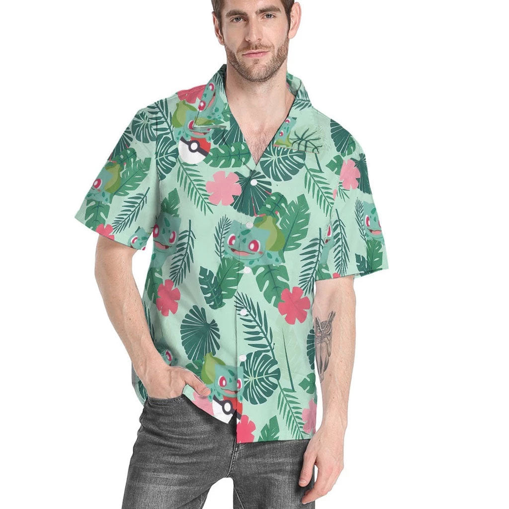 Tropical Green Leaf Hawaiian Shirt