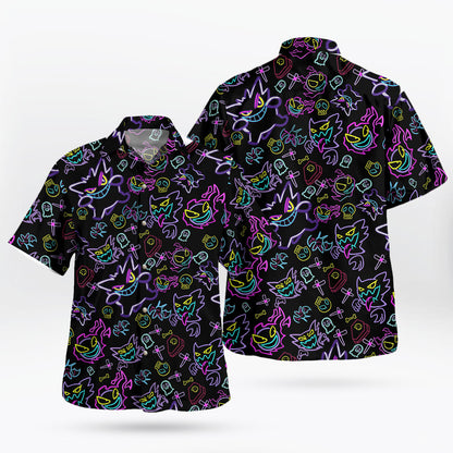 Unique Ghost Pattern Anime Aloha Hawaiian Shirt