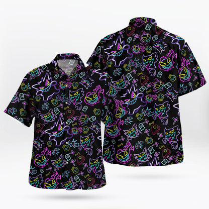 Unique Ghost Pattern Anime Aloha Hawaiian Shirt