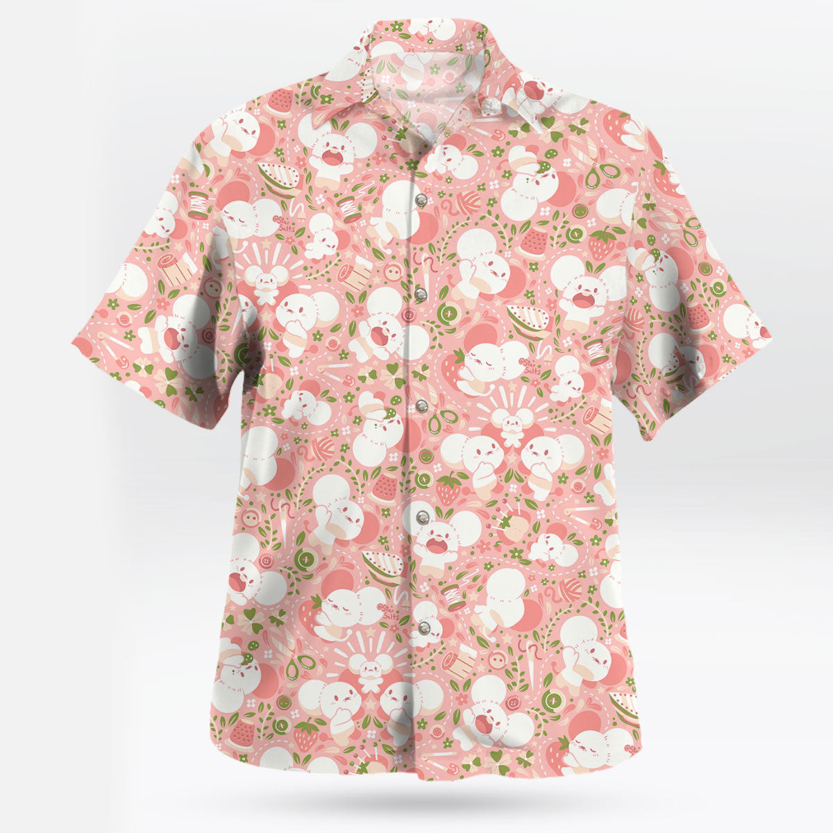 Maushold Smogon Hawaiian Shirt Cute Pink Pattern for Pokemon Fans