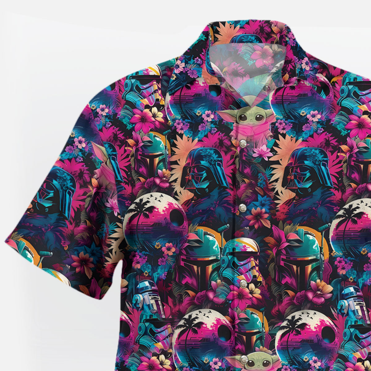 Neon Tropical Galaxy Hawaiian Shirt
