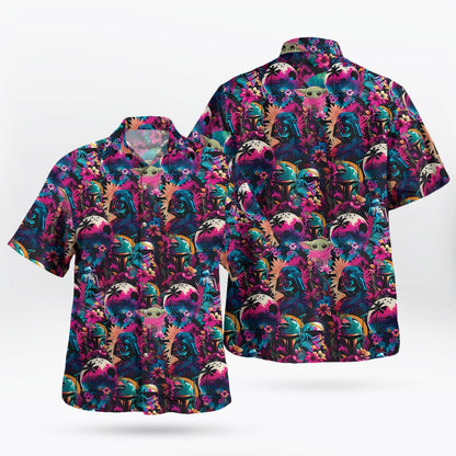 Neon Tropical Galaxy Hawaiian Shirt