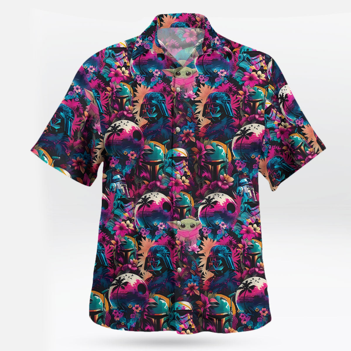 Neon Star Wars Tropical Galaxy Hawaiian Shirt