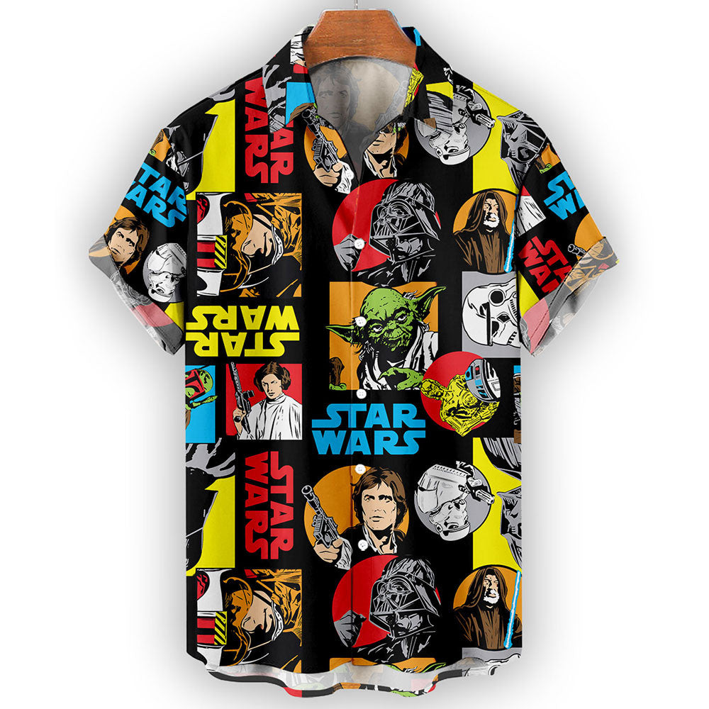 Retro Star Wars Hawaiian Shirt Color Pop Comic Style