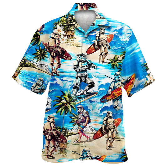 Stormtrooper Surfing Tropical Star Wars Hawaiian Shirt