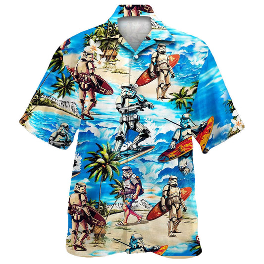 Stormtrooper Surfing Tropical Star Wars Hawaiian Shirt