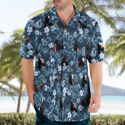 Tropical Hibiscus Dark Hero Aloha Hawaiian Shirt
