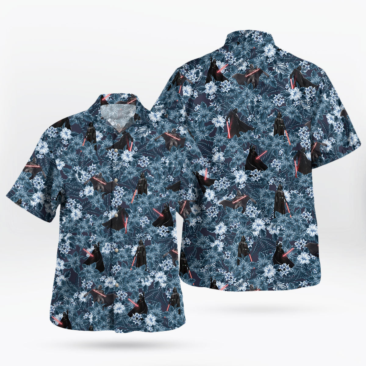 Tropical Hibiscus Dark Hero Aloha Hawaiian Shirt