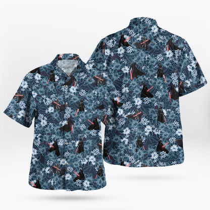 Tropical Hibiscus Dark Hero Aloha Hawaiian Shirt