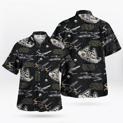 Galactic Spaceships Aloha Hawaiian Shirt