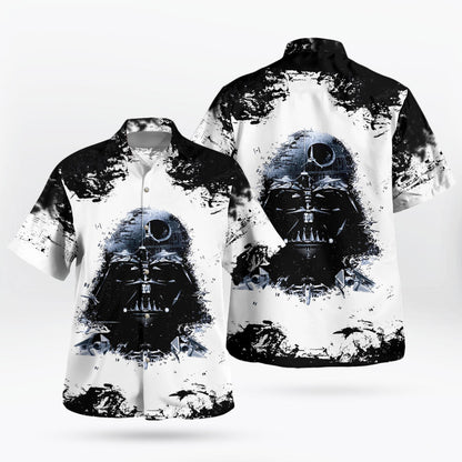 Black White Space Station Aloha Hawaiian Shirt
