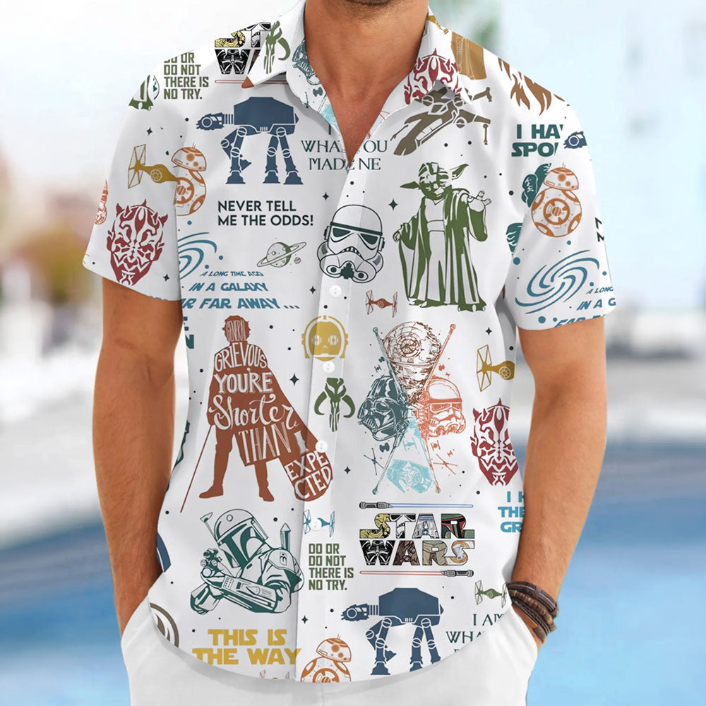 Vintage Star Wars Quotes Collage Hawaiian Shirt