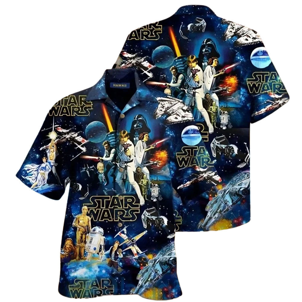 Classic Star Wars Galaxy Collage Hawaiian Shirt