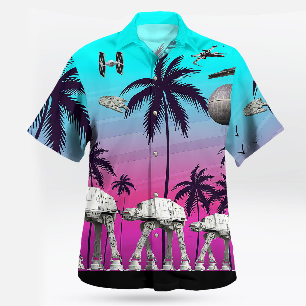 Star Wars Hawaiian Shirt Tropical Sunset Galactic Battle Aloha Shirt