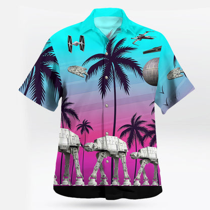 Star Wars Hawaiian Shirt Tropical Sunset Galactic Battle Aloha Shirt
