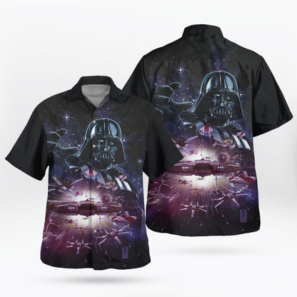 Galactic Space Dark Hero Aloha Hawaiian Shirt