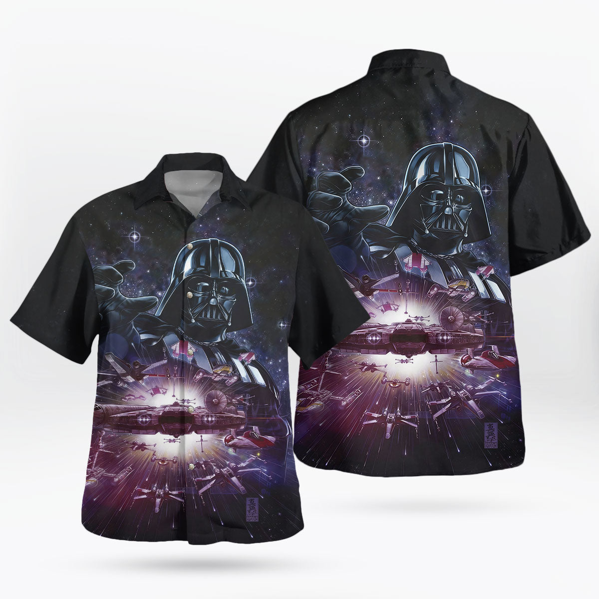Galactic Space Dark Hero Aloha Hawaiian Shirt