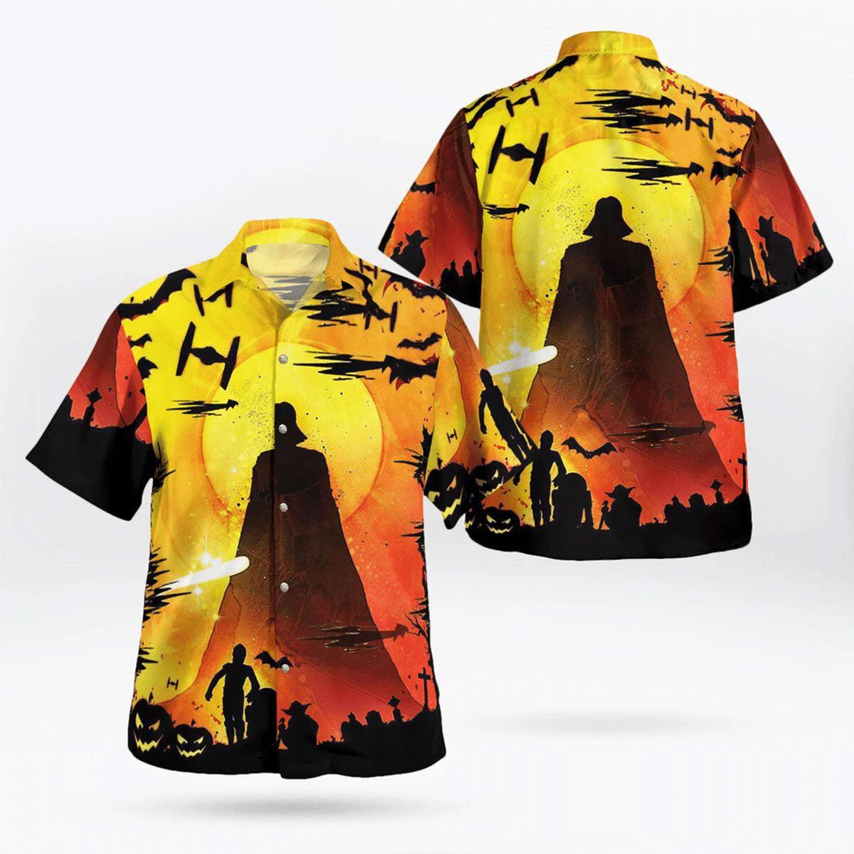 Halloween Sunset Dark Hero Aloha Hawaiian Shirt
