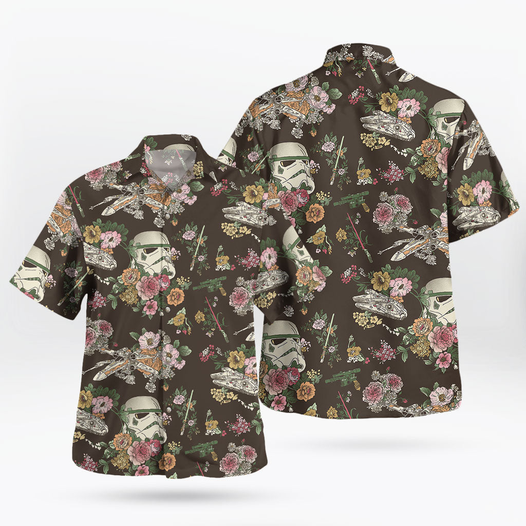 Floral Trooper Hawaiian Shirt Tropical Summer Style